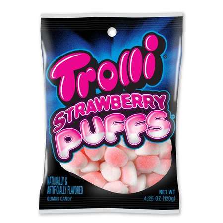 TROLLI Trolli Strawberry Puffs 4.25 oz. Peg Bag, PK12 1256